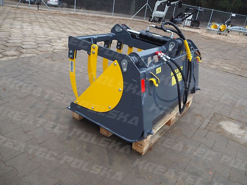 KREATEC Schaufel mit Niederhalter/ Krokoschaufel/ Reißschaufel 0,9 bis 1,5m, mit Hardox 500