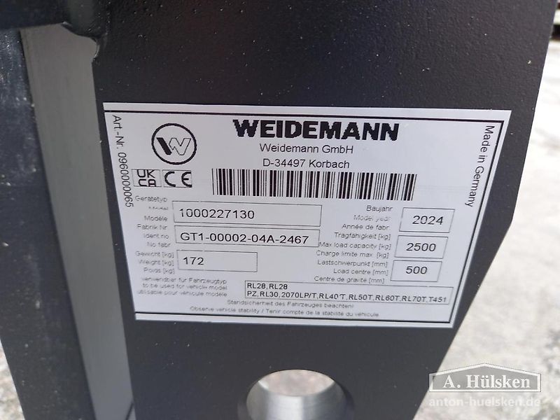 Weidemann 120 cm lang, 100 cm breit, 2500 kg f. Weidemann HV