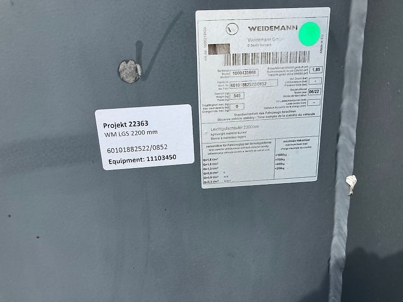 Weidemann VORS. LEICHTGUTSCHAUFEL 2200MM