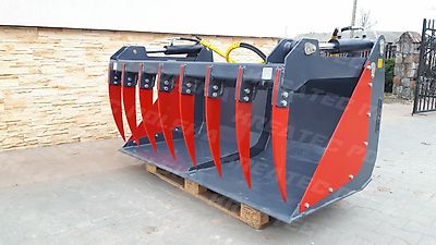 KREATEC Schaufel mit Niederhalter/ Krokoschaufel/ Reißschaufel 2,4 m mit Hardox Zähne