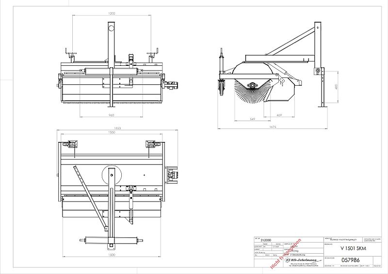 EURO-Jabelmann Kehrmaschine, Schlepperkehrmaschine V 1501 SKM, 1,50 m NEU